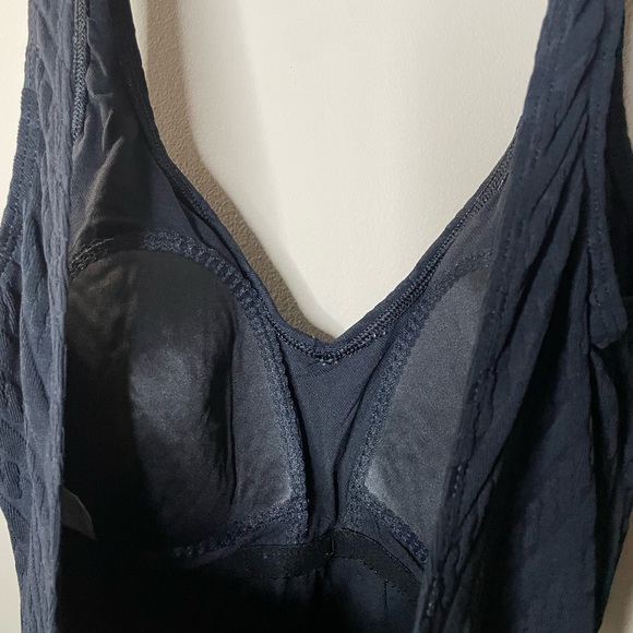 Lauren Ralph Lauren Black White Cable Knit One Piece Swimsuit size 14 - Picture 3 of 5